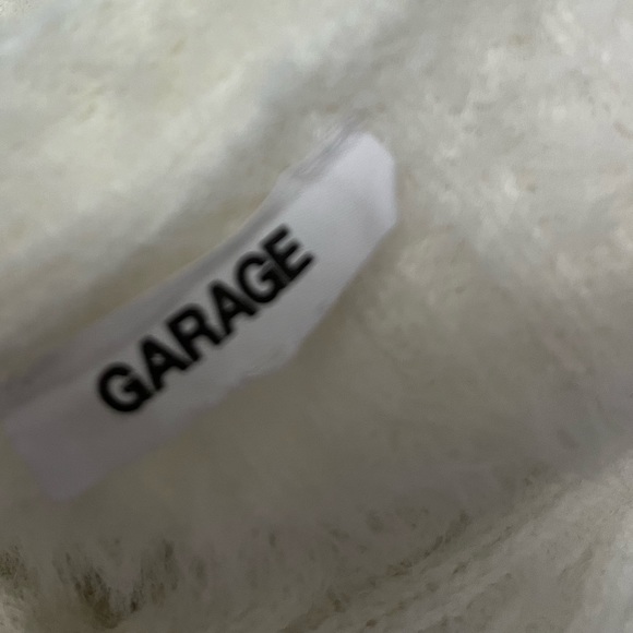 Garage- white fluffy button up sweater - Picture 3 of 3